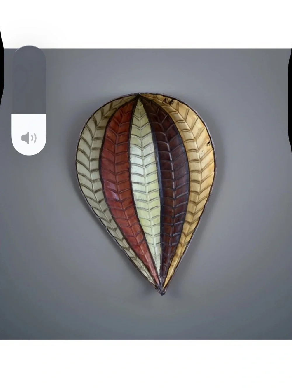 Leaf Bowl Metal Home Decor Large 16 In Long 11 1/2 Wide